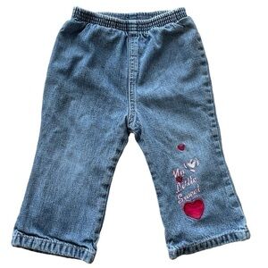 Please Mum Baby Girl Denim Jeans Fleece insulated Bootcut 18 Months 100% Cotton